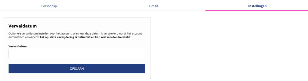 Screenshot TrjcT vervaldatum